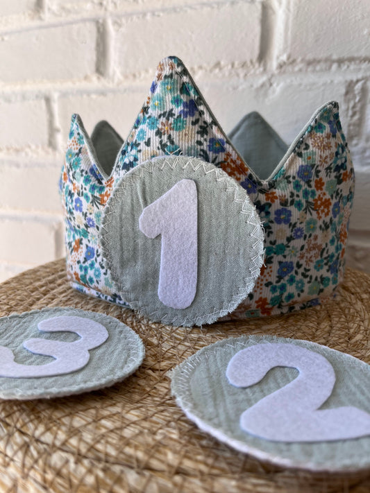 Corona cumple Verbena azul